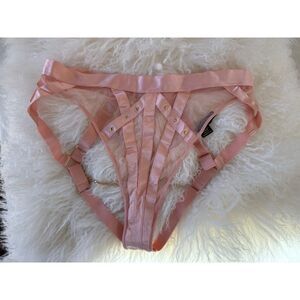 Honey Birdette Indria Pink Gold Chain Strappy Brief Panty L NWOT Rare